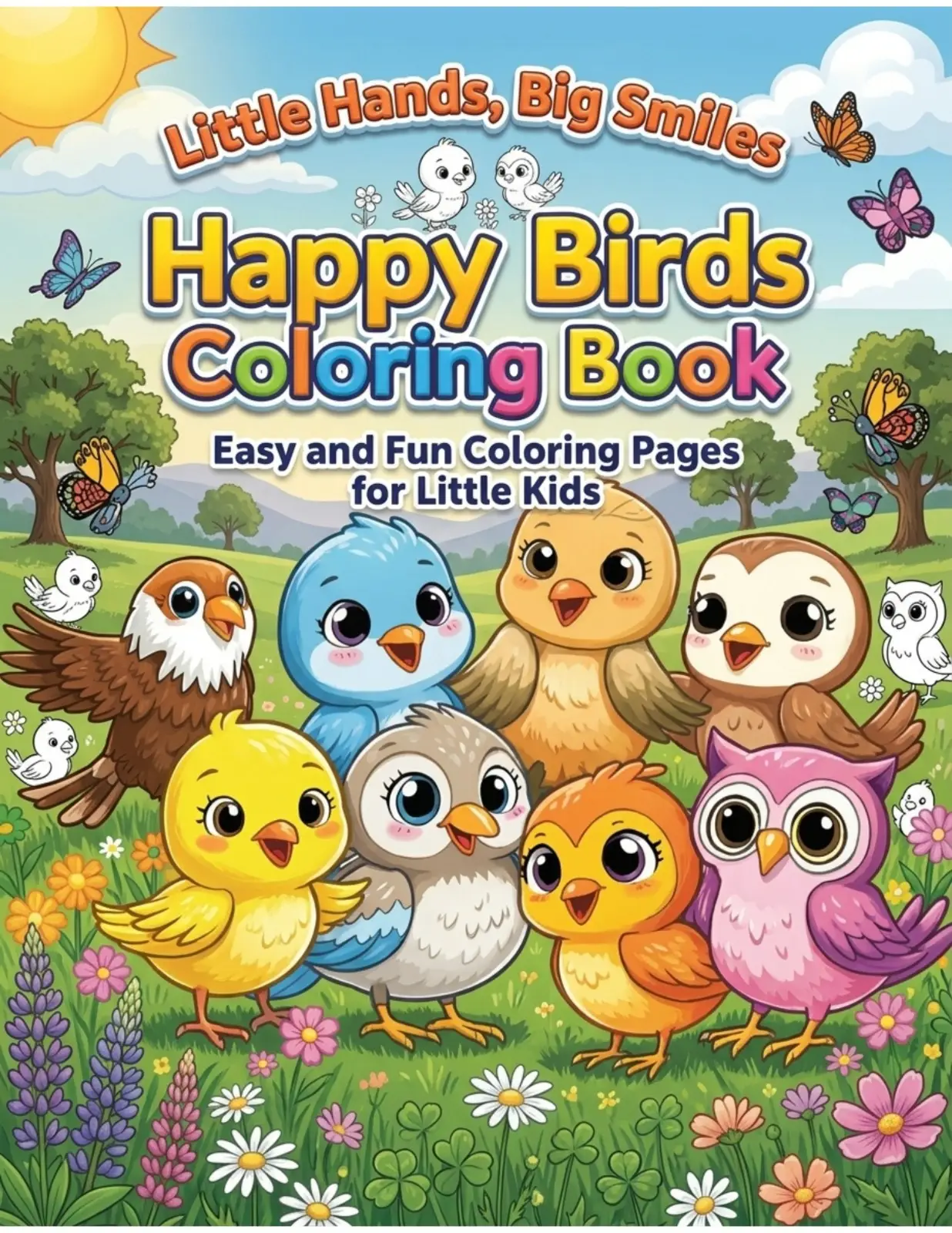 Happy Birds Coloring Book | Easy Toddler Coloring Pages | Little Hands, Big Smiles