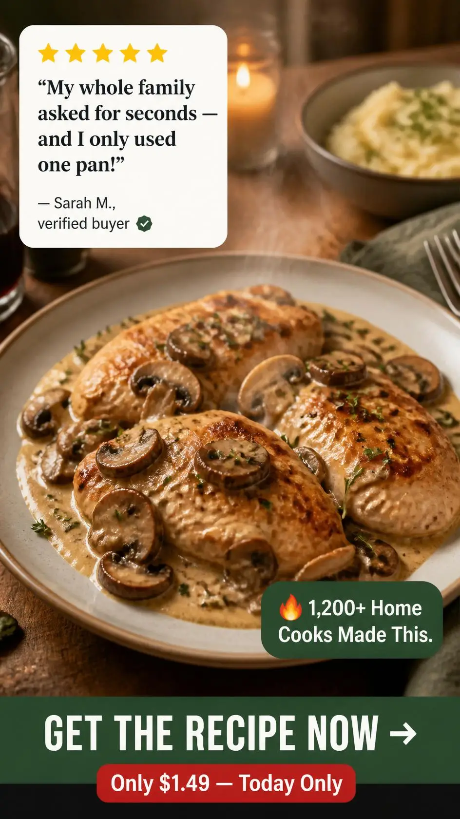 Creamy Mushroom Chicken Dinner – Easy One-Skillet Recipe - Image 3