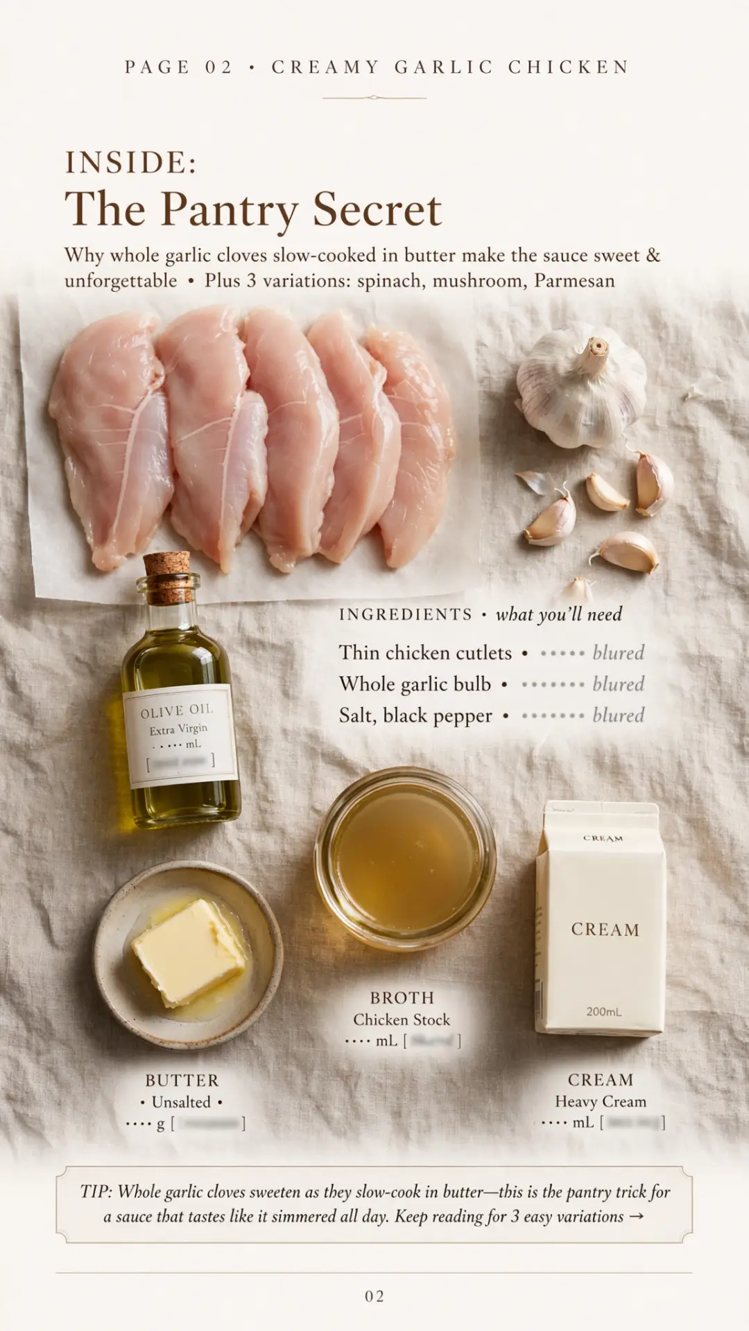 Creamy Garlic Chicken Recipe: A Simple One-Pan Skillet Dinner - Image 3