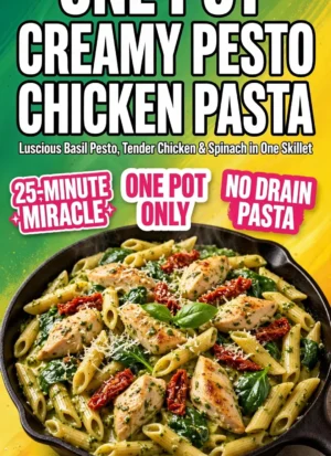 Creamy Pesto Chicken Pasta – Easy One Pot Meal