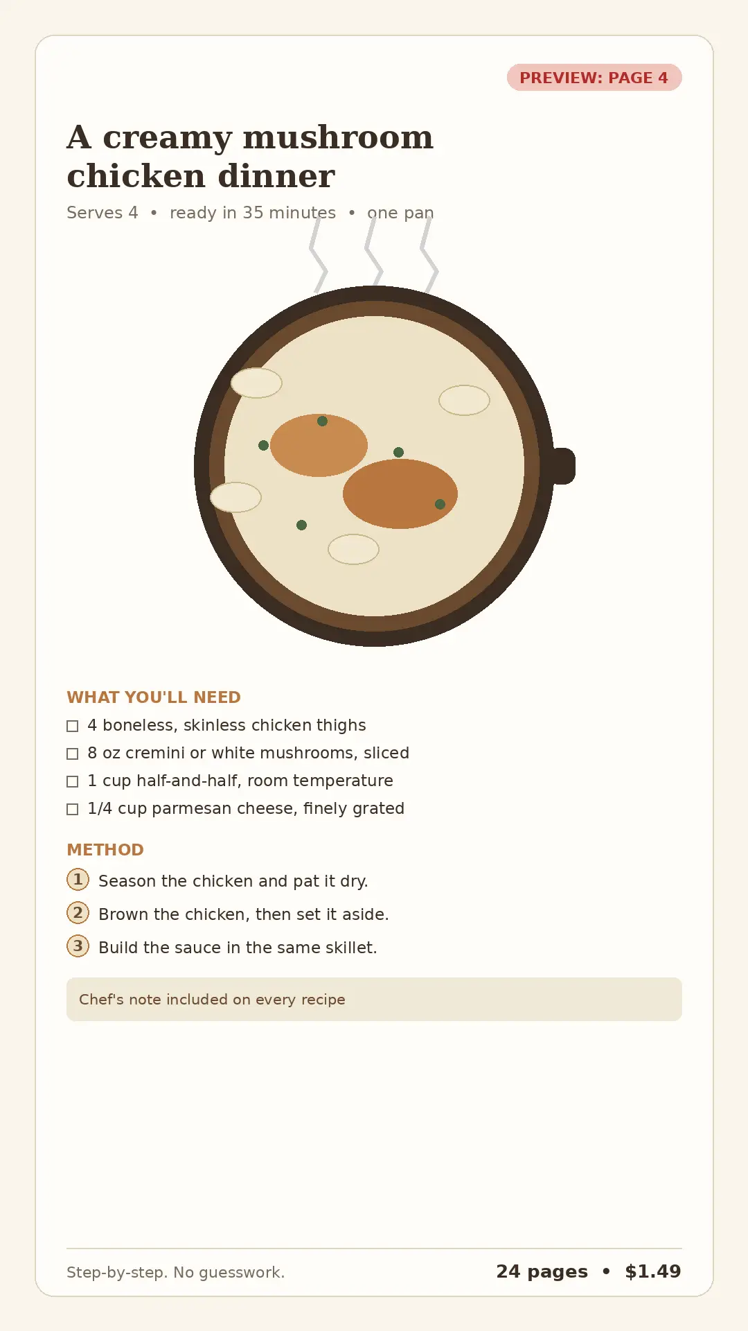 Creamy Mushroom Chicken Dinner – Easy One-Skillet Recipe - Image 2